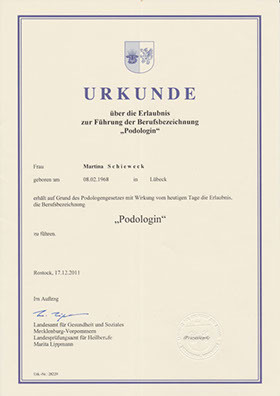 Vita | Podologische Praxis Martina Schieweck